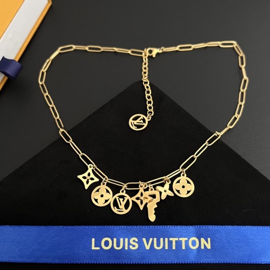 LV Jewelry Necklace: $20–$25 with box; $17–$22 without box