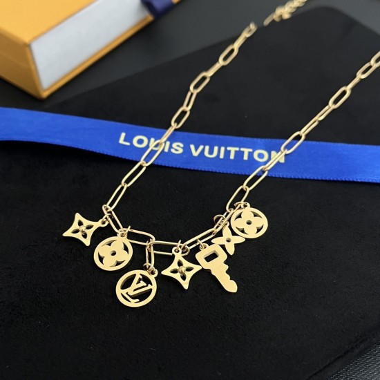 LV Jewelry Necklace: $20–$25 with box; $17–$22 without box