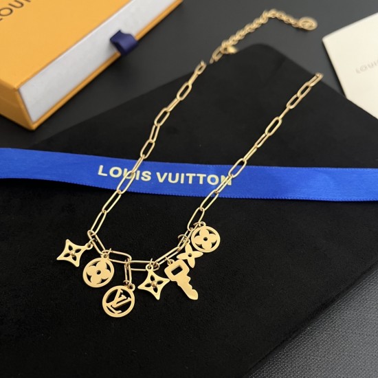 LV Jewelry Necklace: $20–$25 with box; $17–$22 without box