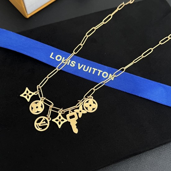 LV Jewelry Necklace: $20–$25 with box; $17–$22 without box