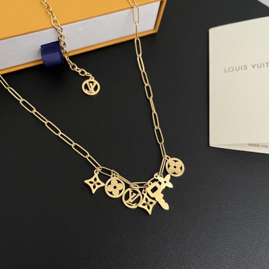 LV Jewelry Necklace: $20–$25 with box; $17–$22 without box
