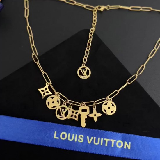 LV Jewelry Necklace: $20–$25 with box; $17–$22 without box