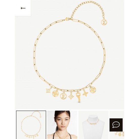 LV Jewelry Necklace: $20–$25 with box; $17–$22 without box