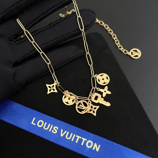 LV Jewelry Necklace: $20–$25 with box; $17–$22 without box