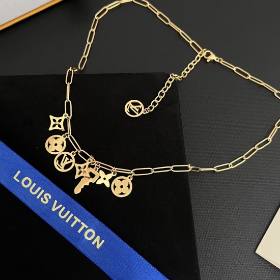 LV Jewelry Necklace: $20–$25 with box; $17–$22 without box