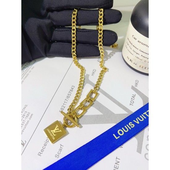 LV Jewelry Necklace: $20–$25 with box; $17–$22 without box