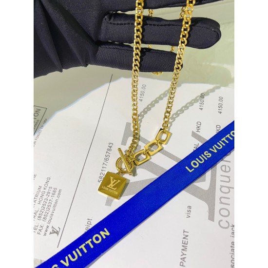 LV Jewelry Necklace: $20–$25 with box; $17–$22 without box