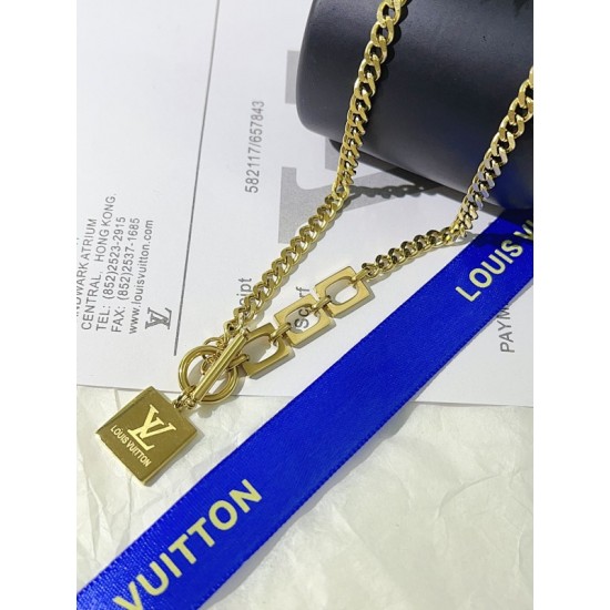 LV Jewelry Necklace: $20–$25 with box; $17–$22 without box