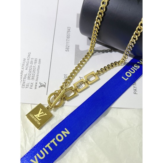 LV Jewelry Necklace: $20–$25 with box; $17–$22 without box