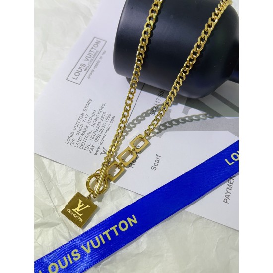 LV Jewelry Necklace: $20–$25 with box; $17–$22 without box