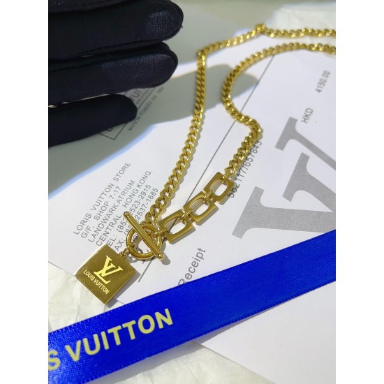 LV Jewelry Necklace: $20–$25 with box; $17–$22 without box