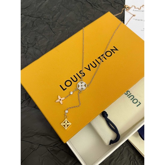 LV Jewelry Necklace: $20–$25 with box; $17–$22 without box