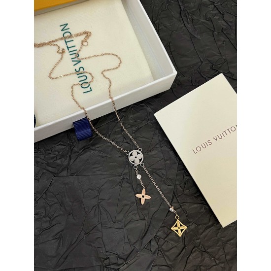 LV Jewelry Necklace: $20–$25 with box; $17–$22 without box