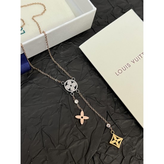 LV Jewelry Necklace: $20–$25 with box; $17–$22 without box