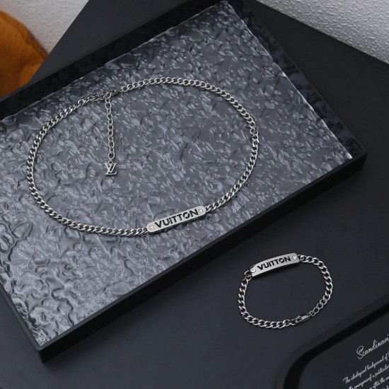 LV Jewelry Necklace: $20–$25 with box; $17–$22 without box