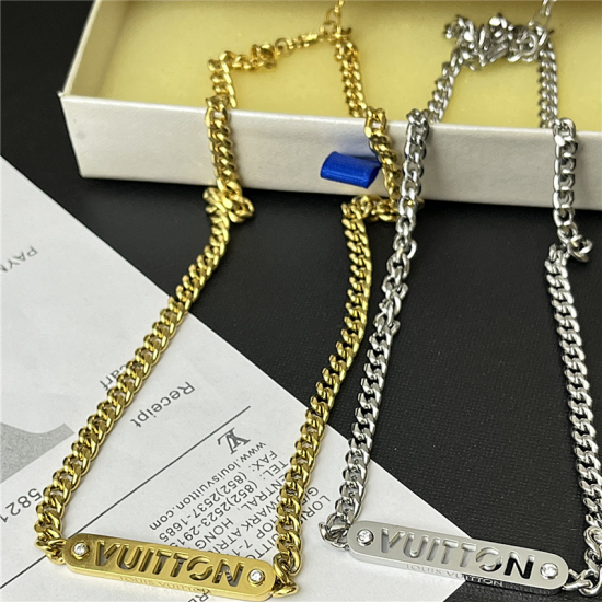 LV Jewelry Necklace: $20–$25 with box; $17–$22 without box
