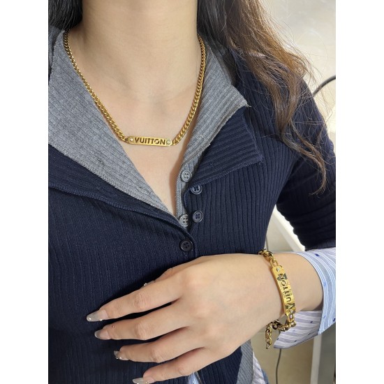 LV Jewelry Necklace: $20–$25 with box; $17–$22 without box