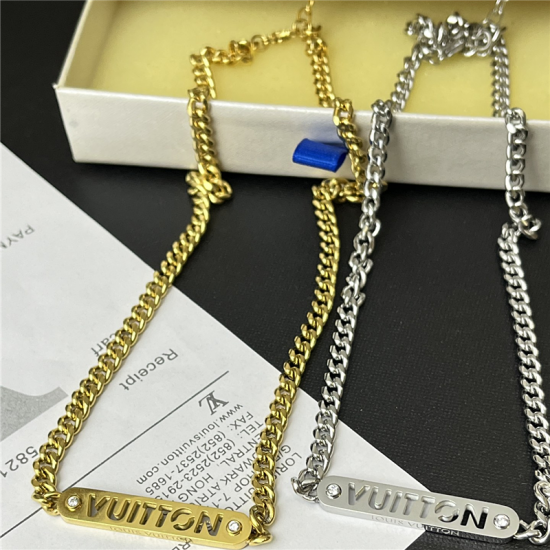 LV Jewelry Necklace: $20–$25 with box; $17–$22 without box