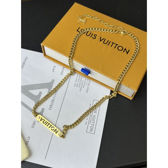 LV Jewelry Necklace: $20–$25 with box; $17–$22 without box