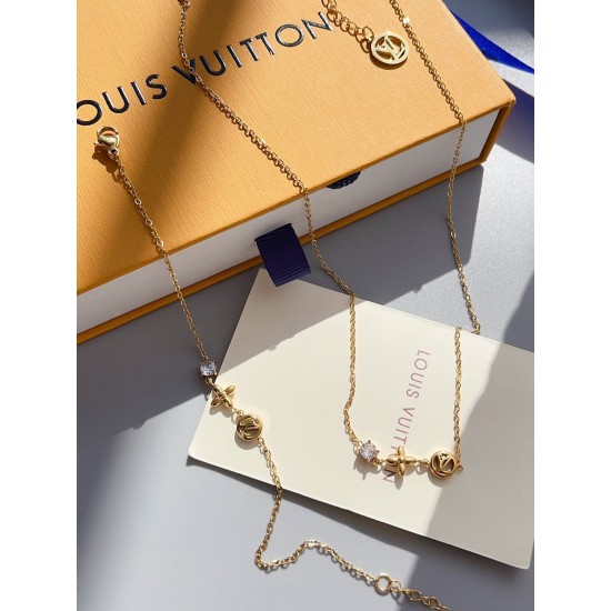 LV Jewelry Necklace: $20–$25 with box; $17–$22 without box