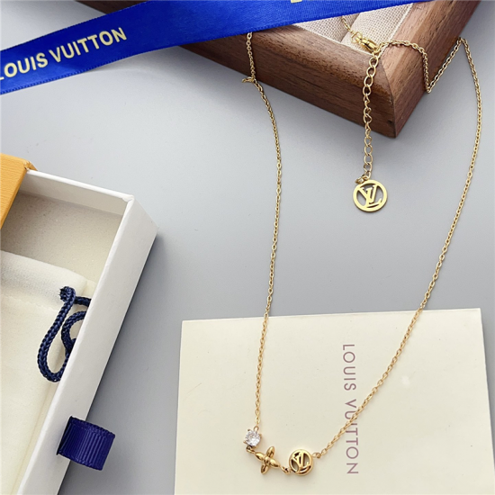 LV Jewelry Necklace: $20–$25 with box; $17–$22 without box