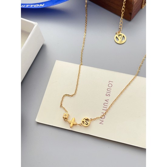 LV Jewelry Necklace: $20–$25 with box; $17–$22 without box