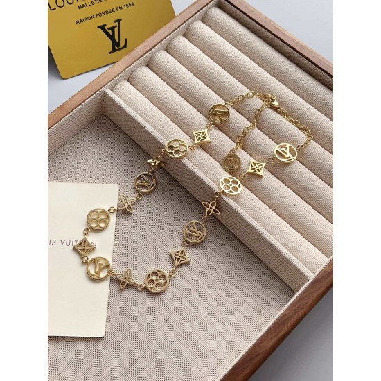 LV Jewelry Necklace: $20–$25 with box; $17–$22 without box