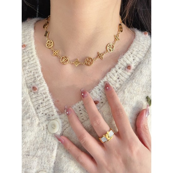 LV Jewelry Necklace: $20–$25 with box; $17–$22 without box