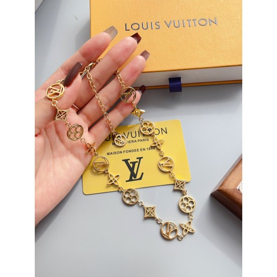 LV Jewelry Necklace: $20–$25 with box; $17–$22 without box