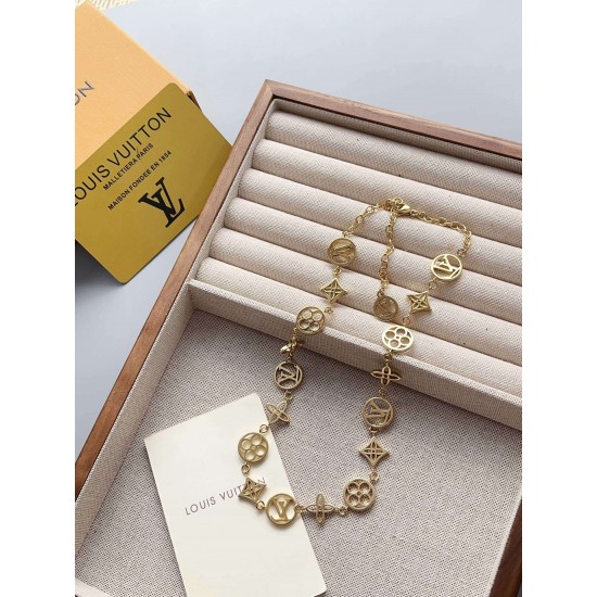 LV Jewelry Necklace: $20–$25 with box; $17–$22 without box