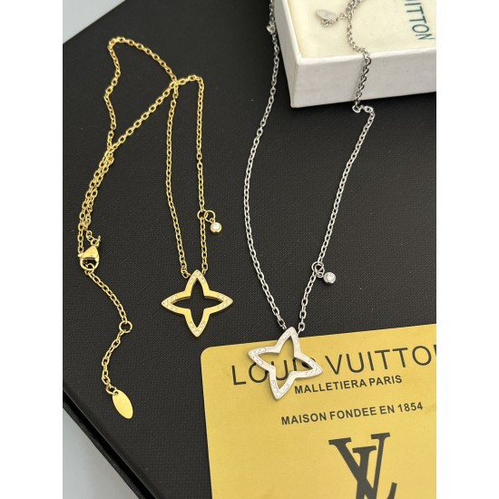 LV Jewelry Necklace: $20–$25 with box; $17–$22 without box