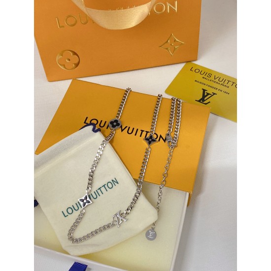 LV Jewelry Necklace: $20–$25 with box; $17–$22 without box