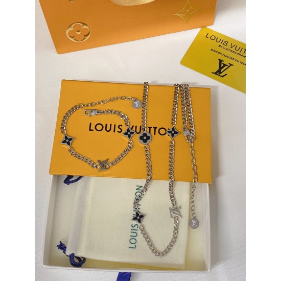 LV Jewelry Necklace: $20–$25 with box; $17–$22 without box