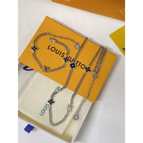 LV Jewelry Necklace: $20–$25 with box; $17–$22 without box