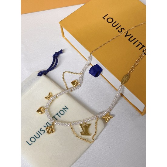 LV Jewelry Necklace: $20–$25 (with box); $17–$22 (without bo