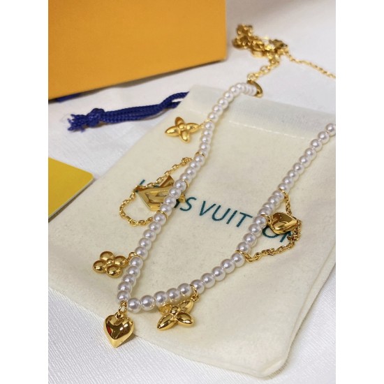 LV Jewelry Necklace: $20–$25 (with box); $17–$22 (without bo
