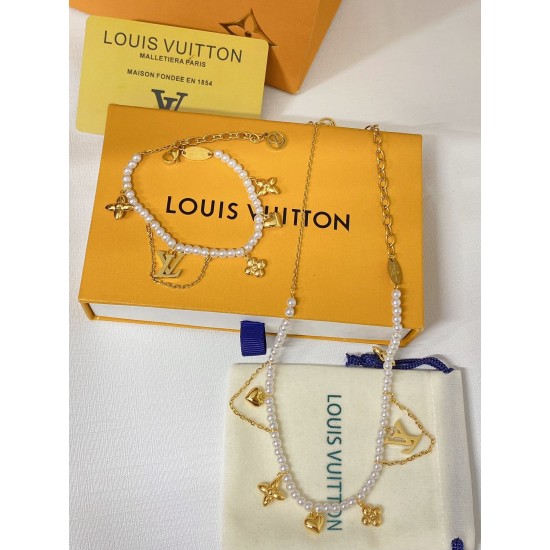 LV Jewelry Necklace: $20–$25 (with box); $17–$22 (without bo