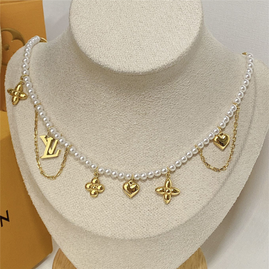 LV Jewelry Necklace: $20–$25 (with box); $17–$22 (without bo