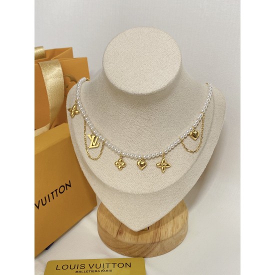 LV Jewelry Necklace: $20–$25 (with box); $17–$22 (without bo