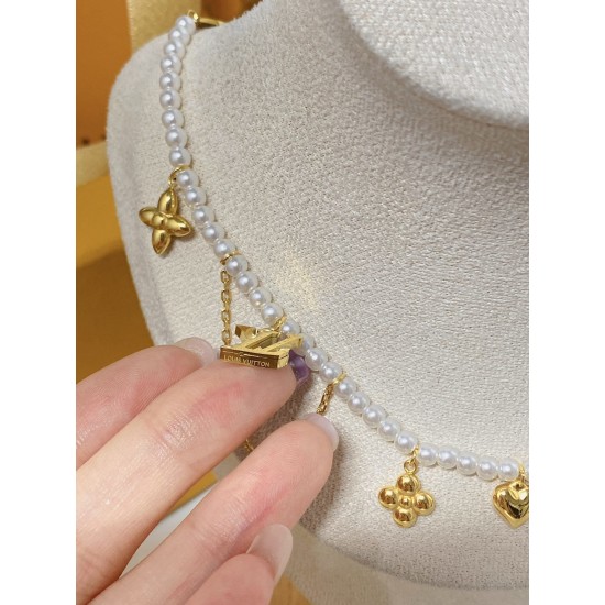 LV Jewelry Necklace: $20–$25 (with box); $17–$22 (without bo