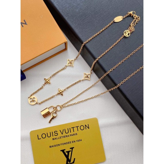 LV Jewelry Necklace: $20–$25 with box; $17–$22 without box