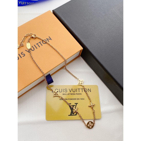 LV Jewelry Necklace: $20–$25 with box; $17–$22 without box