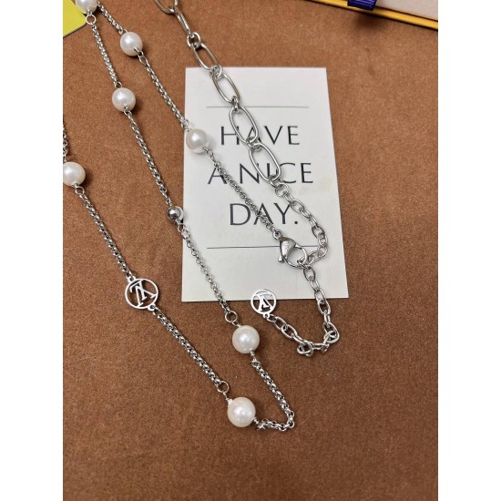 LV Jewelry Necklace: $20–$25 with box; $17–$22 without box