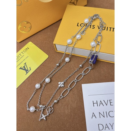 LV Jewelry Necklace: $20–$25 with box; $17–$22 without box