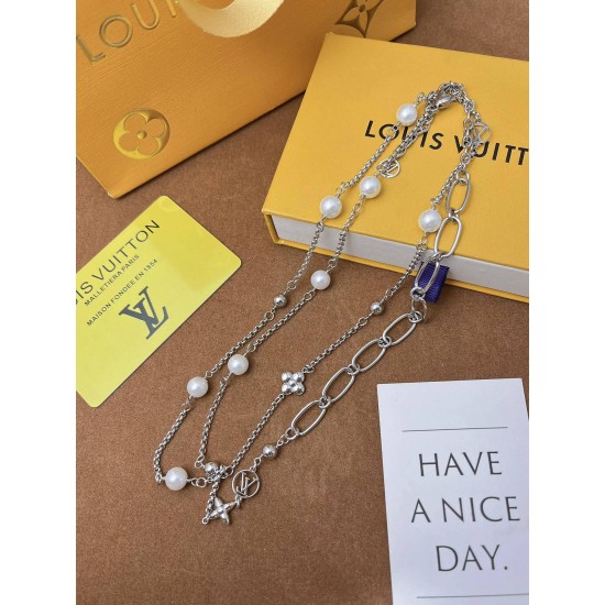 LV Jewelry Necklace: $20–$25 with box; $17–$22 without box