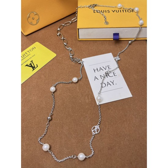 LV Jewelry Necklace: $20–$25 with box; $17–$22 without box