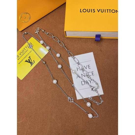 LV Jewelry Necklace: $20–$25 with box; $17–$22 without box