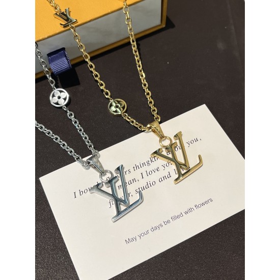 LV Jewelry Necklace: $20–$25 with box; $17–$22 without box
