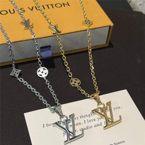 LV Jewelry Necklace: $20–$25 with box; $17–$22 without box