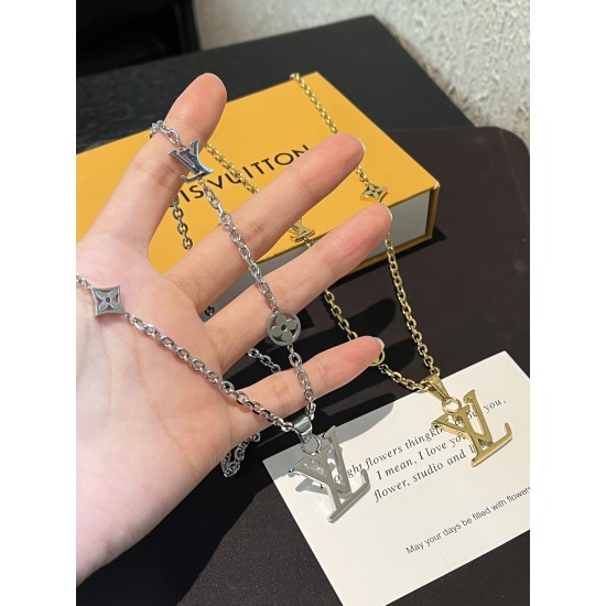 LV Jewelry Necklace: $20–$25 with box; $17–$22 without box